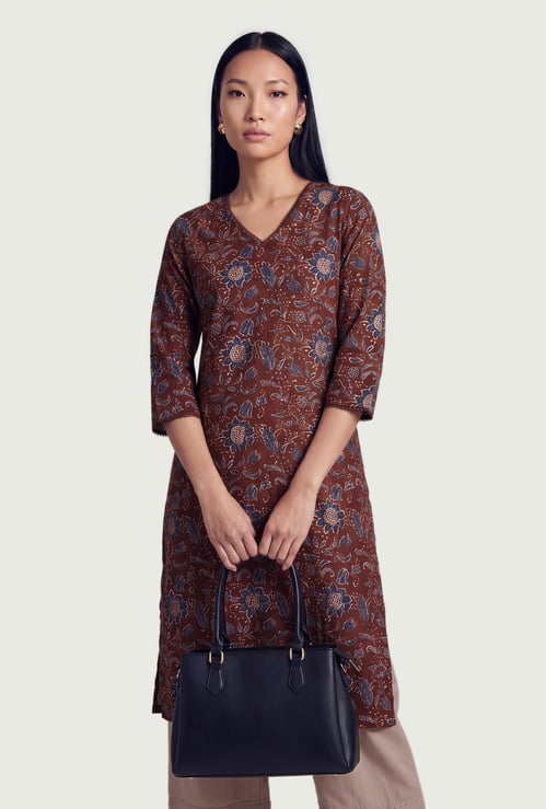 Women Floral Print Straight Kurta