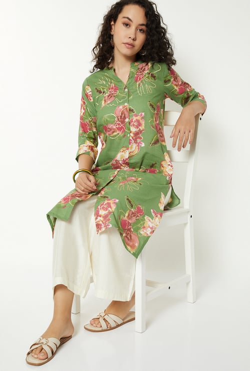 Women Floral Print Straight Kurta