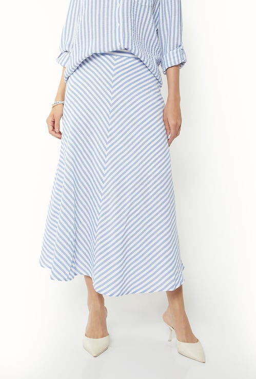 Women Striped A-line Skirt