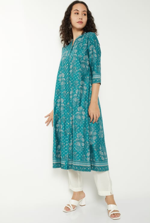 Women Floral Print Kalidar Kurta