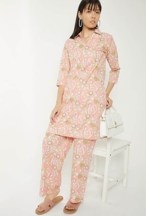 Women Floral Print Straight Kurta Set