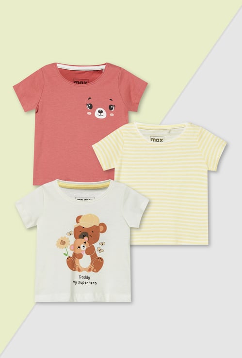 Girls Assorted T-shirt - Pack of 3