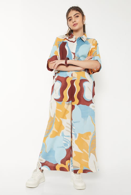 Women Printed Flared Palazzos