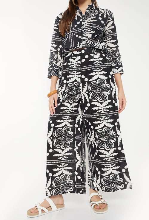 Women Printed Flared Palazzos