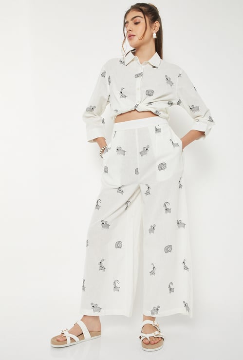 Women Embroidered Palazzos