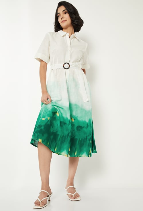 Women Printed Shirt Dress