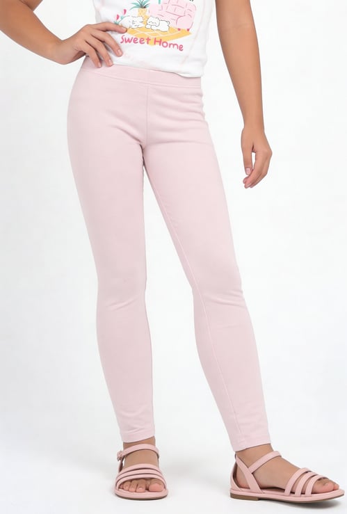 Girls Solid Skinny Leggings