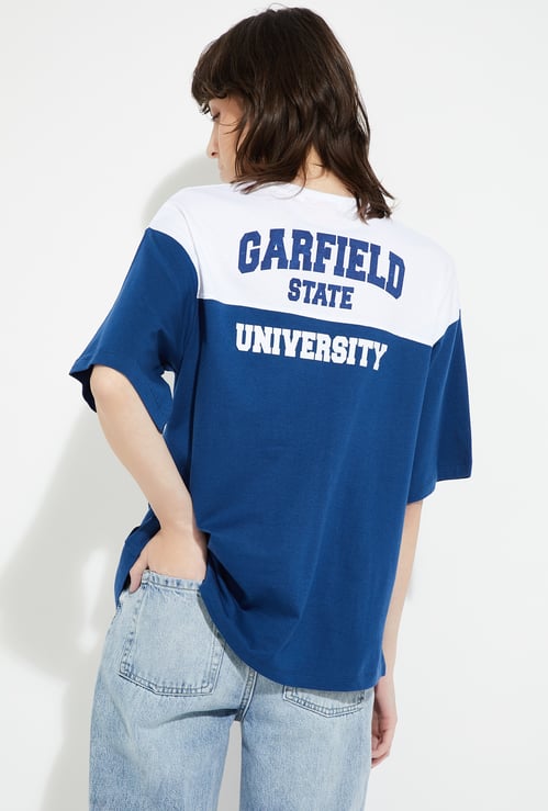 URB_N Women Garfield Print Oversized T-shirt