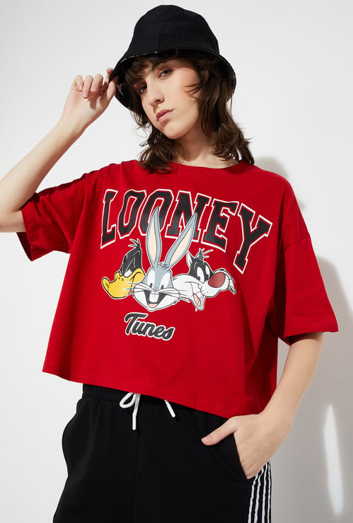URB_N Women Looney Tunes Print Boxy Fit T-shirt