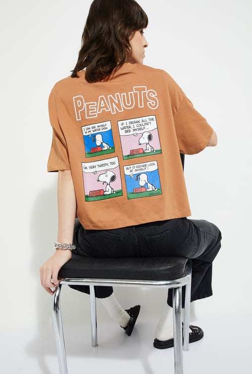 URB_N Women Peanut Snoopy Boxy Fit T-shirt