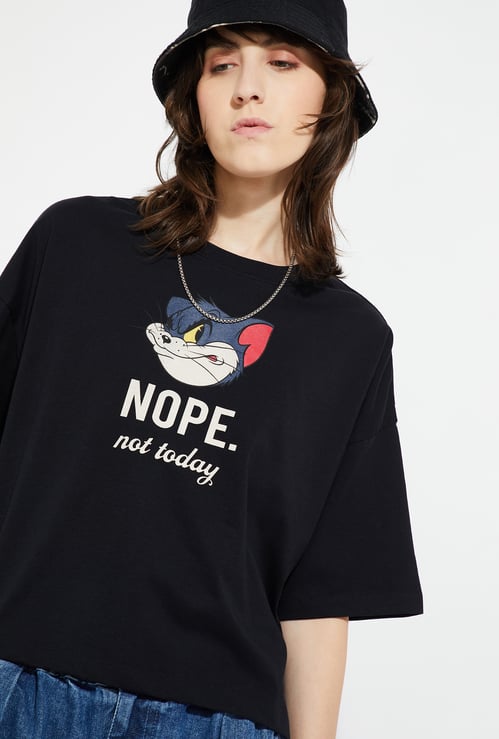 URB_N Women Tom & Jerry Boxy Fit T-shirt