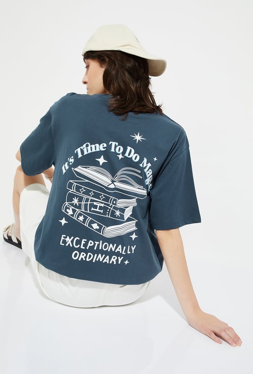 URB_N Women Harry Potter Print Oversized T-shirt