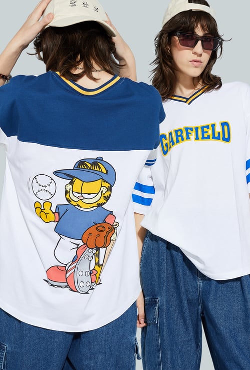 URB_N Women Garfield Print Oversized T-shirt