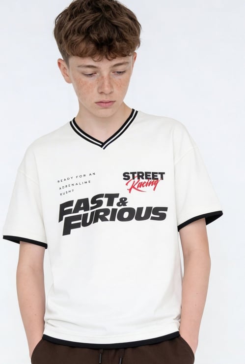 Boys Fast & Furious Print T-shirt