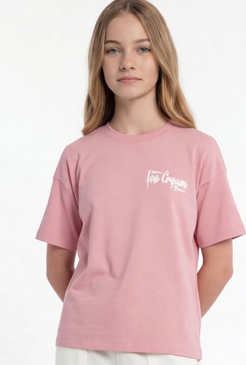 Girls Garfield Print Oversized T-shirt