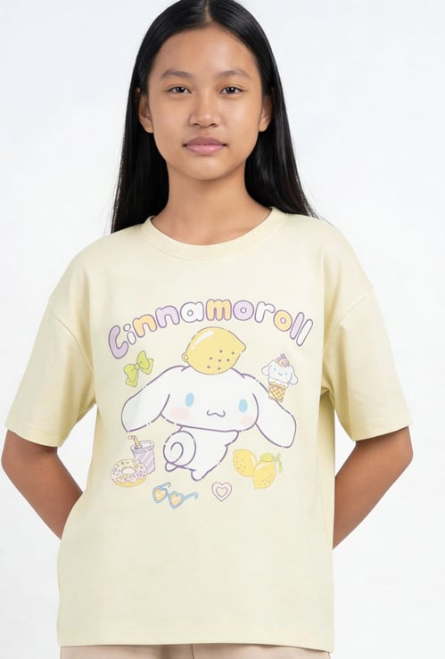 Girls Cinnamoroll Printed Oversized T-shirt