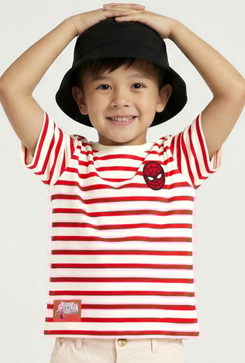 Boys Spiderman Striped T-shirt