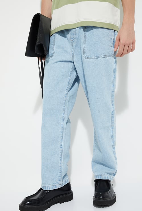 URB_N Men Washed Loose Fit Denim Trousers