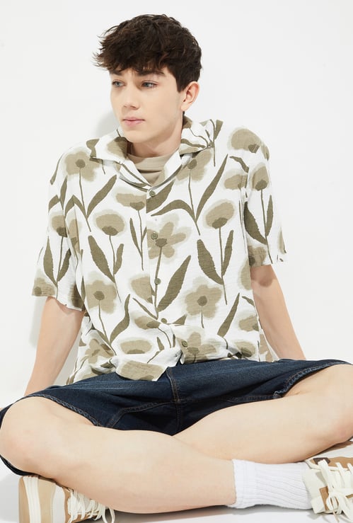 URB_N Men Floral Printed Resort Shirt