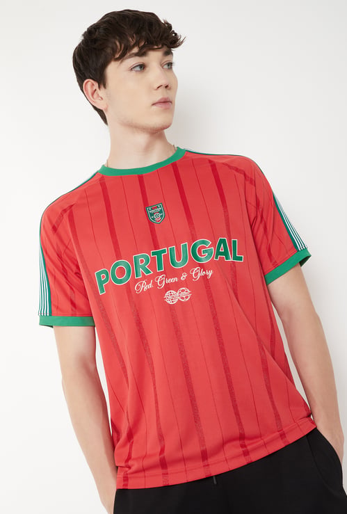 Men Striped Sports T-shirt