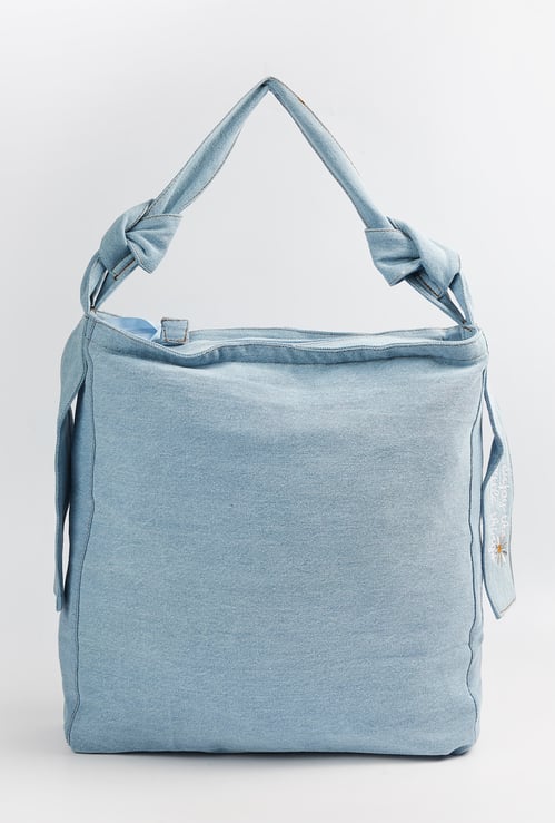 Women Washed Denim Shoulder Bag