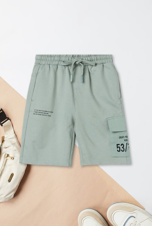 Boys Solid Cargo Shorts