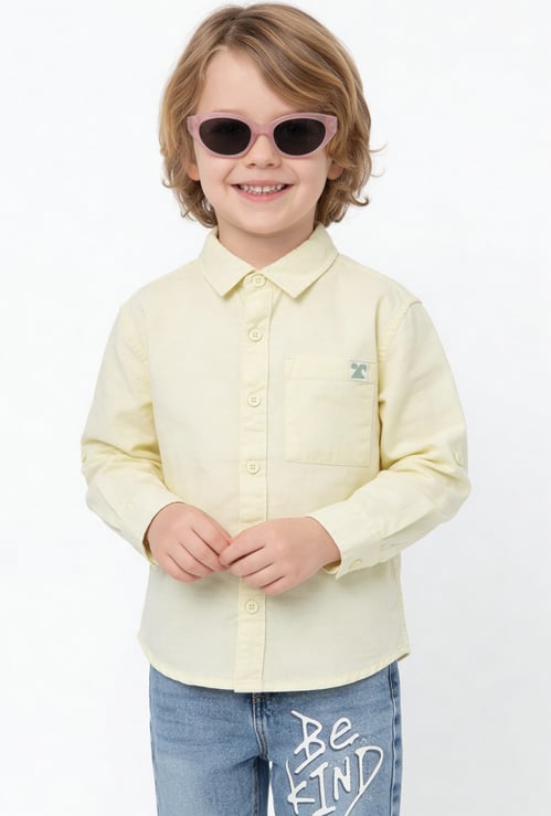 Boys Solid Regular Fit Shirt