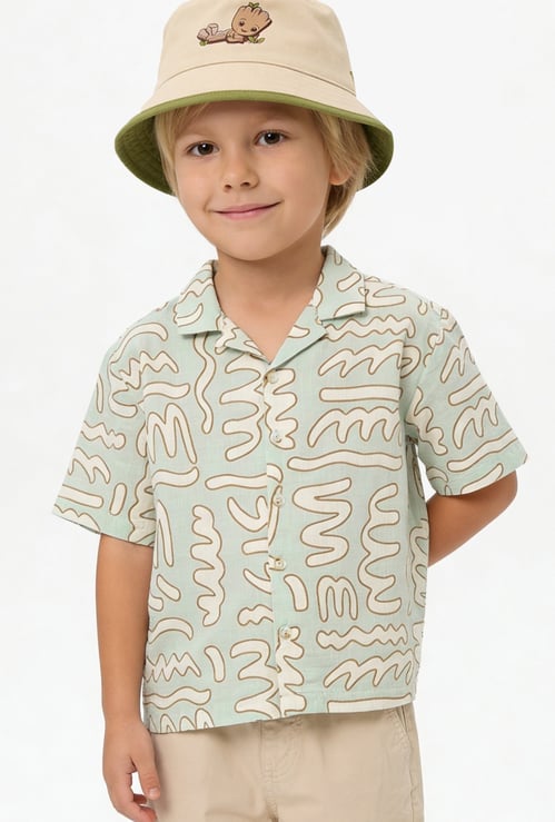 Boys Printed Regular Fit Resort Shirt