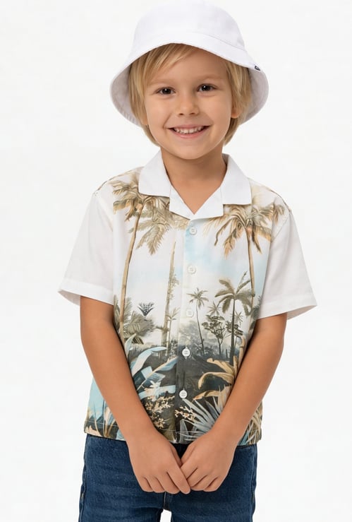 Boys Tropical Printed Resort Shirt