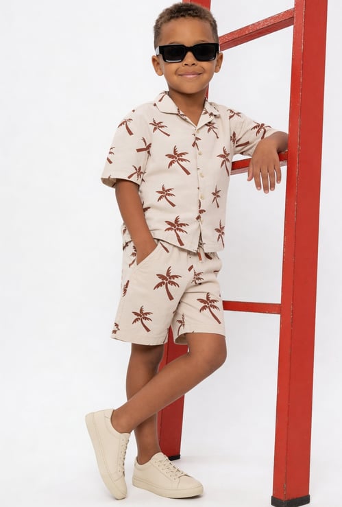Boys Printed Shorts Set