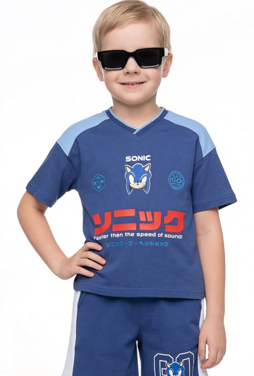 Boys Sonic Print Shorts Set