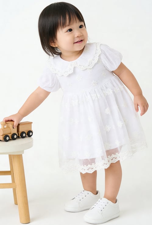 Girls Embroidered Tulle Dress
