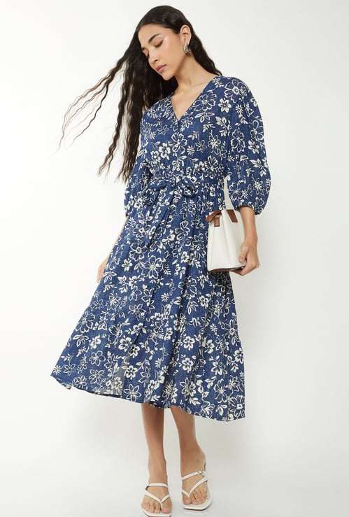 Women Floral Print Midi Dress