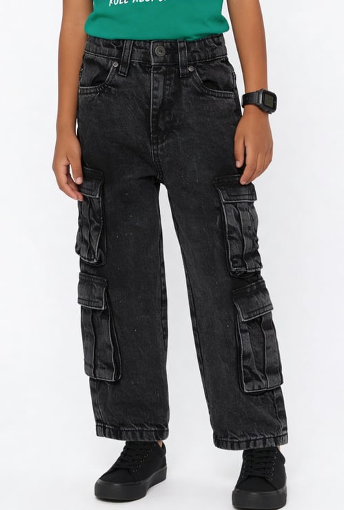 Boys Washed Cargo Jeans