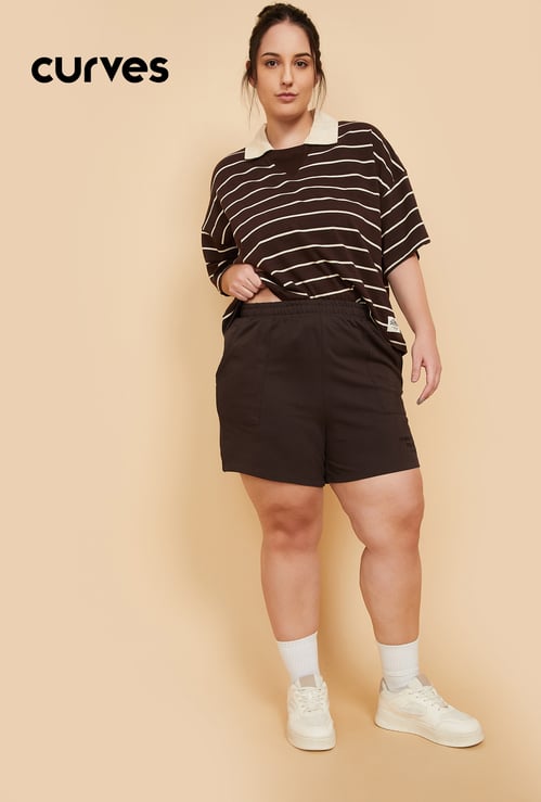 Women Solid Sports Shorts