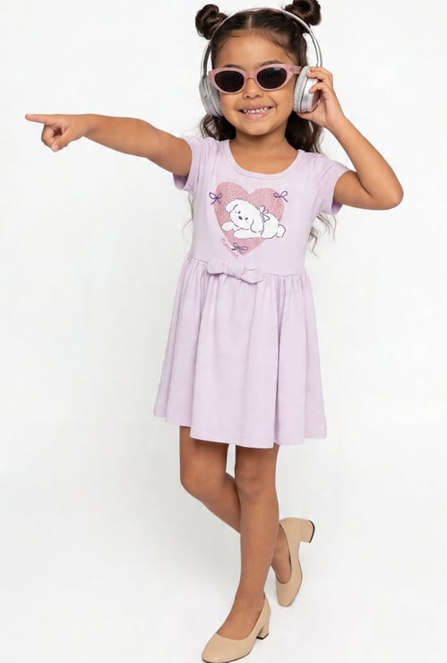 Girls Printed A-line Dress