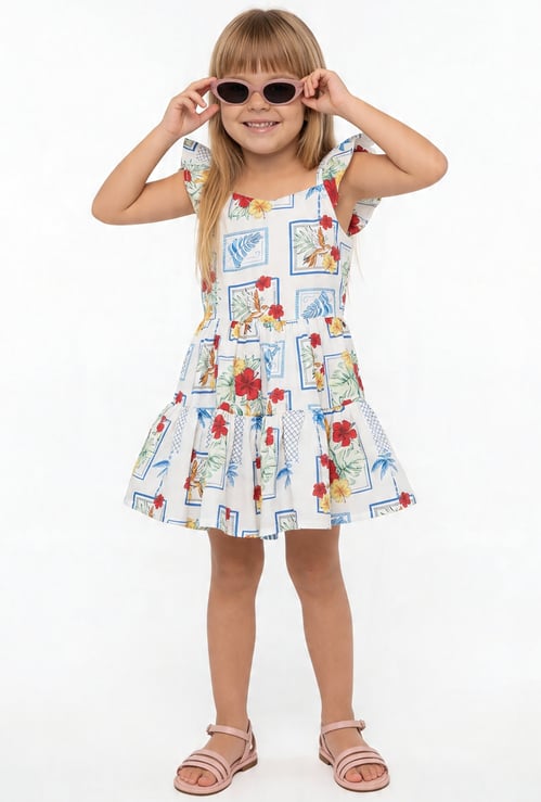 Girls Printed A-Line Dress