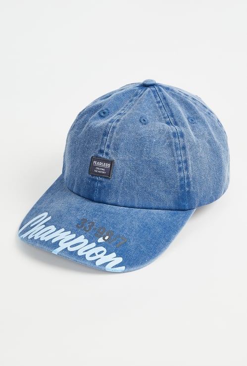 Kids Printed Denim Baseball Cap