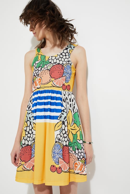 URB_N Women Printed Fit & Flare Dress