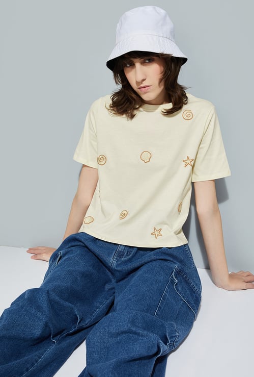 URB_N Women Applique T-shirt