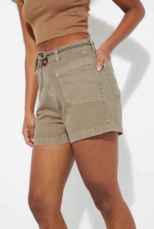 URB_N Women Washed Shorts