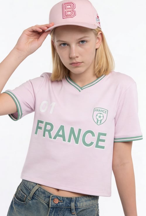 Girls Printed Sports T-shirt