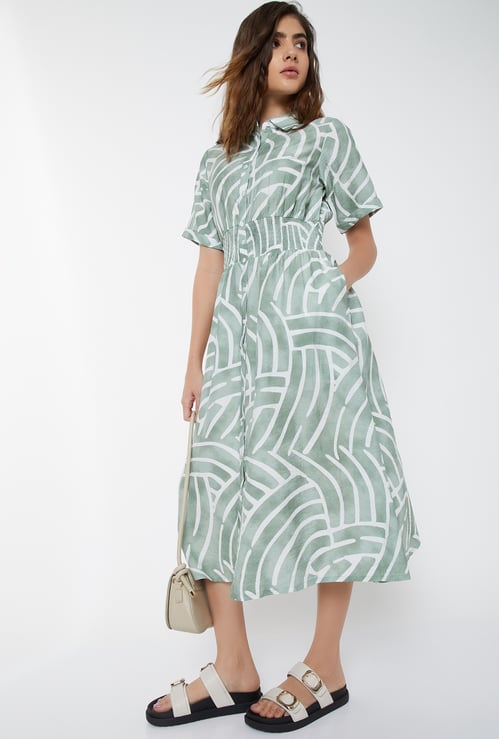 Women Printed Shirt Dress