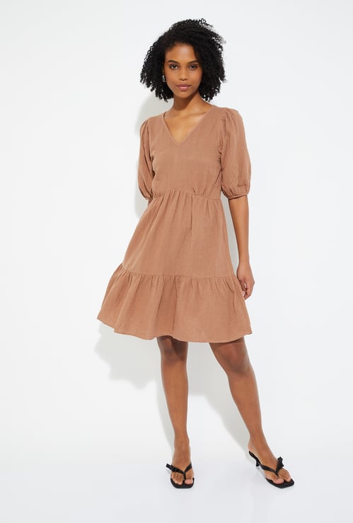 URB_N Women Solid A-line Dress