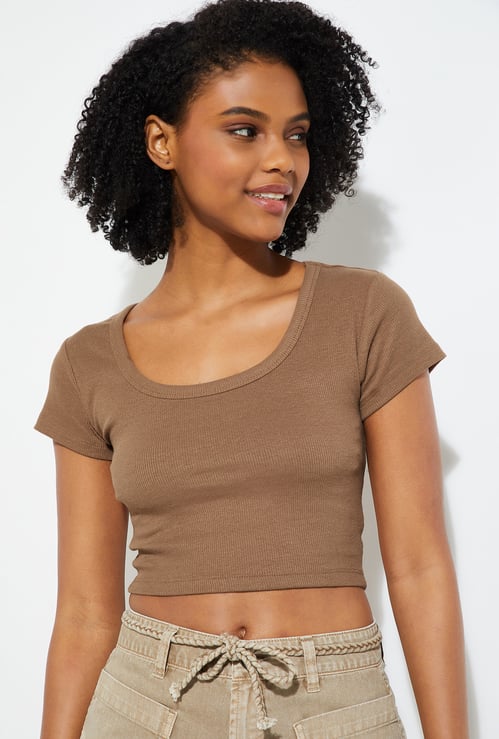 URB_N Women Ribbed Crop T-shirt