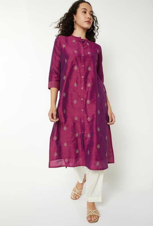 Women Embroidered Straight Kurta
