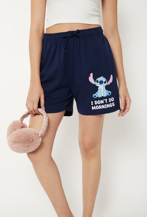 Women Stitch Print Lounge Shorts