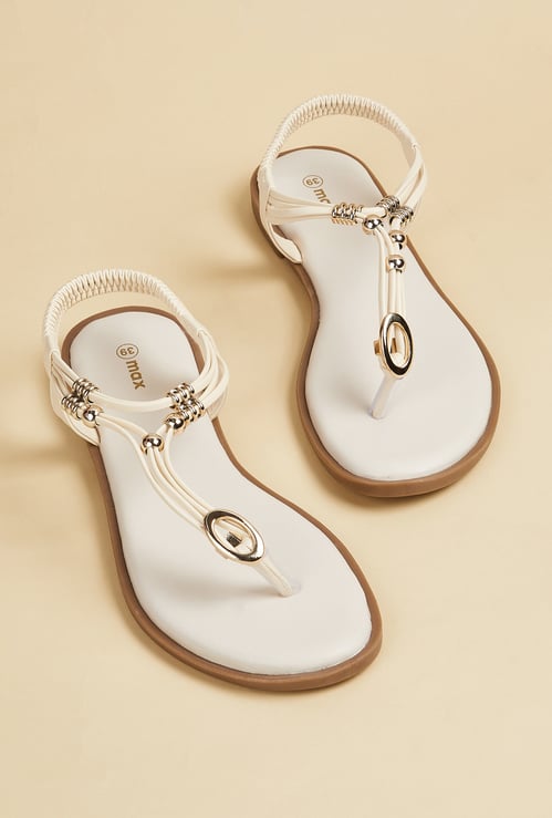 Women Beaded Strappy Flats