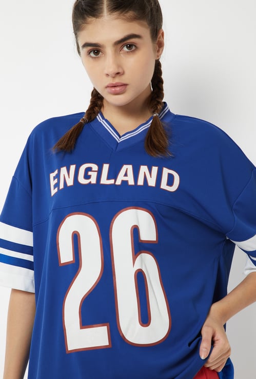 Women Printed Oversized Sports T-shirt