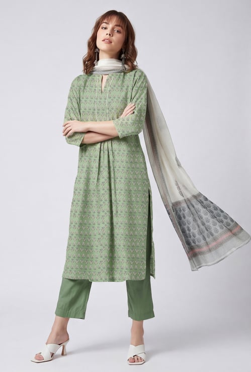 Women Printed Straight Kurta Set